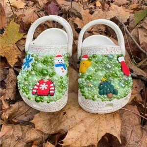 Kids Festive Beaded Clogs